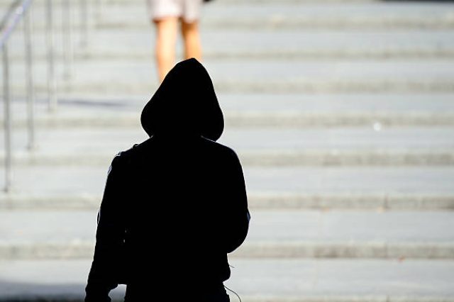 Woman being followed Woman being followed